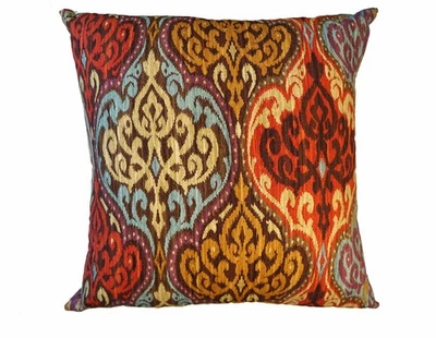 Funda de almohada con detalles de satén de algodón Tánger Ikat THE WELL DRESSED Foto 1 de 4