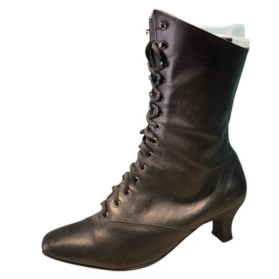 Magdesians 305647 Botas de Cuero Negro Granny Core Con Cordones Talla 6.5W Foto 1 de 4