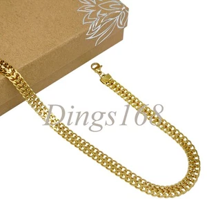 18K Yellow Gold Filled Tarnish-Resist 14"+2" 6mm wide Cuban Curb Chain Necklace - Picture 1 of 3