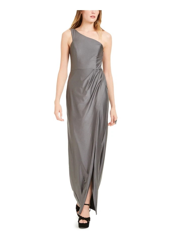 City Studio Womens Gray Sleeveless Maxi Sheath Evening Dress Juniors Size 5