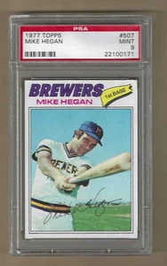 1977 Topps MIKE HEGAN #507 PSA 9 MINT Milwaukee Brewers - Picture 1 of 1