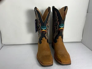 TWISTED X MEN'S 12" HOOEY WESTERN BOOT - PEANUT & BLACK Sz 8 D - Picture 1 of 5