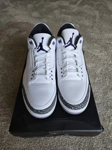 Nike Air Jordan 3 Retro Mid Dark Iris weiß schwarz CT8532-105 Herren Größe 14 - Bild 1 von 7