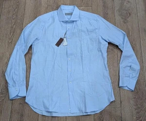 $ 395 Canali Herrenhemd einfarbig Baumwolle hellblau 44 US 17,5 - Bild 1 von 7