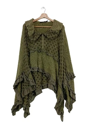 ZAY Poncho Donna Maglione Taglia IT 44 cachi stile casual - Immagine 1 di 4