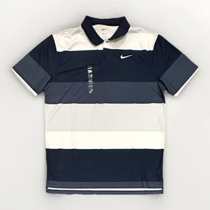 Nike Uomo Dri-FIT Victory Bold Stripe Golf Polo, Navy, Medium, FZ7448-410, Nuova - Foto 1 di 6