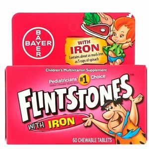 Flintstones, Children's Multivitamin with Iron, Fruit Flavors, 60 Chewable Table