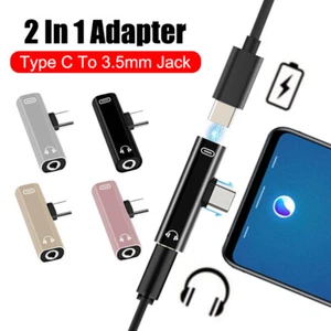 2 IN1 Type C To 3.5mm Jack Headphone Charging Audio Adapter for For Mobile Phone - Zdjęcie 1 z 14