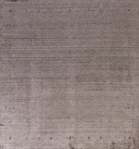 Oriental Gabbeh Indian Rug Grey Handmade Wool 10x10 ft Square - Picture 1 of 20