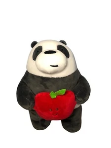"Lindo juguete suave de peluche Miniso We Bare Bears dibujos animados NetWork CN Panda con manzana 8""" - Imagen 1 de 9