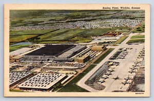 Vintage Postcard Wichita KS Boeing Plant Airplane Manufacturing Factory U3 - Picture 1 of 2