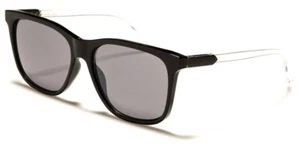 BLACK CLEAR FRAME BLACK LENS SUNGLASSES UNISEX RETRO SQUARE CLASSIC GSL22302 - Picture 1 of 1