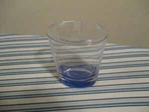TOOTHBRUSH TOOTHPASTE Holder, Plastic, Clear/Blue Bottom, 3.75x3.75x4.5 inches - Picture 1 of 5
