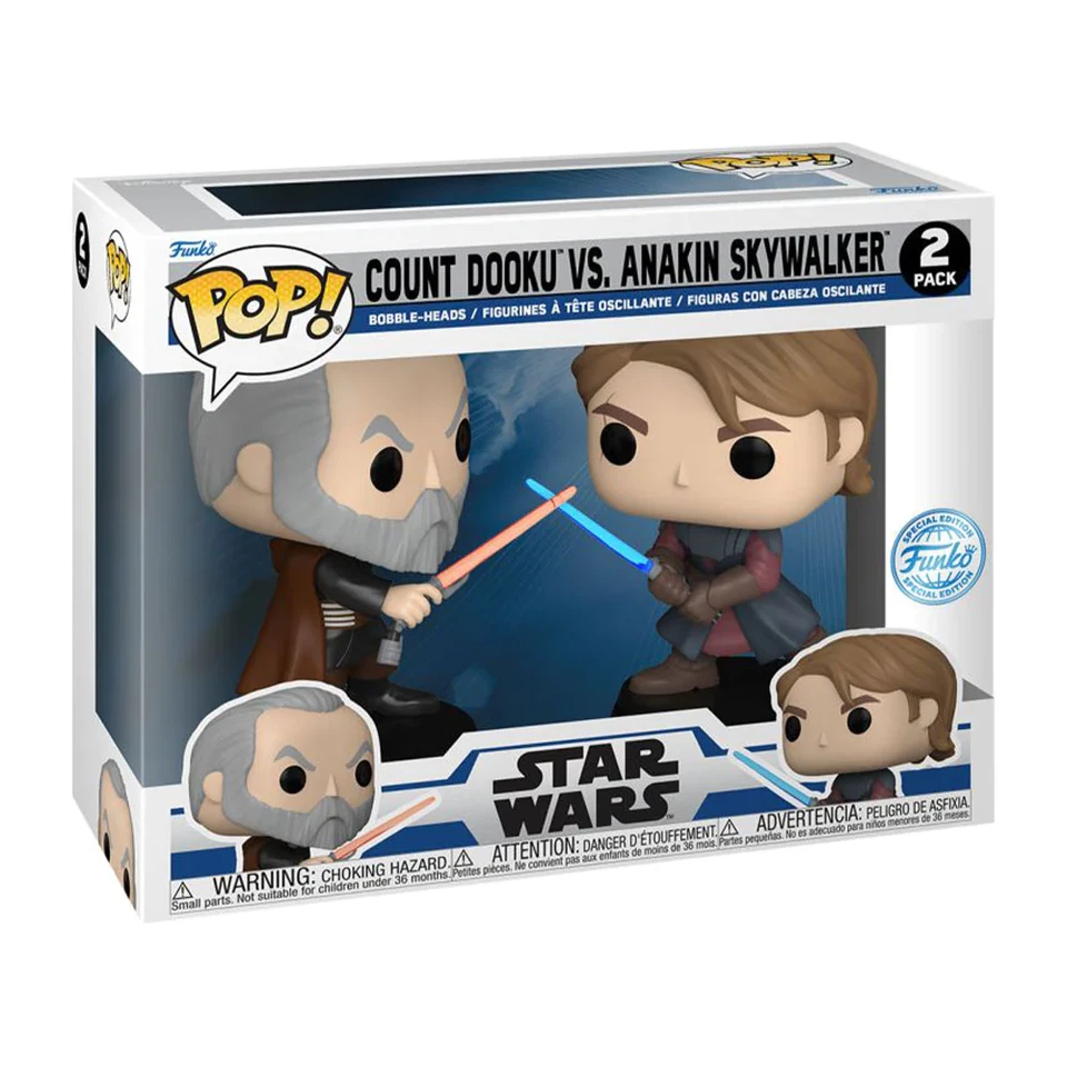 Star Wars: The Clone Wars Anakin Skywalker vs Count Dooku US EX Pop! Vinyl 2pk - image 1 of 1