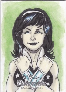 2018 Cryptozoic DC Bombshells 2 Sketch Card Donna Troy by Marcio Cabreira - Picture 1 of 2
