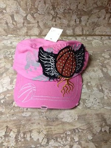 NEW Light Pink Ladies Bling Winged Basketball Hat - Picture 1 of 2
