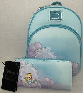 Nuevo con etiquetas Disney Loungefly Alicia en el País de las Maravillas en una Botella Mochila y Conjunto de Cartera - Imagen 1 de 17