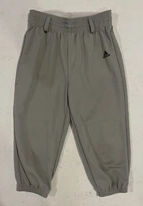 Adidas Boys Activewear Pants Small Gray Baseball Logo Elastic Waist - Picture 1 of 11