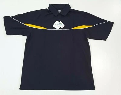 Polo Tri-Mountain Performance para hombre que absorbe la humedad amarillo azul marino talla L Foto 1 de 3