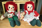 New Raggedy Ann & Andy Christmas Dolls With Tag, 18? Soft Dolls By Hasbro, 2007