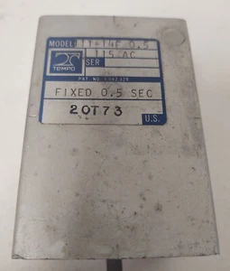 🔥 TEMPO 111-14F, 115VAC, MOTOR CONTROL TIME DELAY RELAY .5 SEC / 2 Phase Motor - Picture 1 of 1