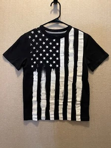 Arizona Jeans Shirt Boy's Medium (10/12) American Flag Black - Picture 1 of 11