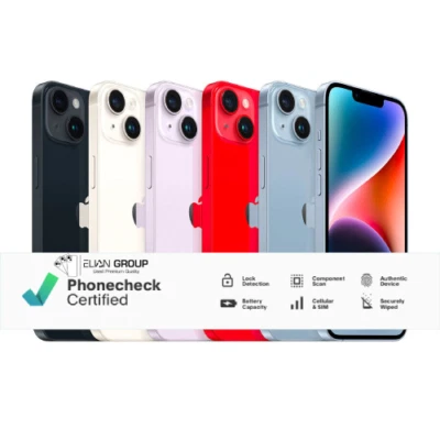 APPLE IPHONE 14 RICONDIZIONATO 128GB 256GB ECCELLENTE BIANCO NERO ROSSO ROSA BLU - Immagine 1 di 4