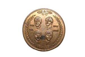 Vintage RARE 1964 The Four Beatles First Visit To The USA Commemorating Coin - Picture 1 of 3