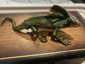 Vintag Dragon/Lizard Jeweled Pill/Trinket Box - Picture 1 of 5