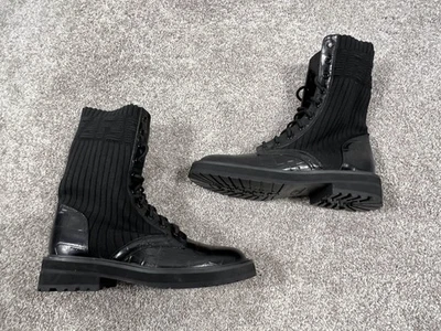 Fendi 靴子女式 10 码黑色 Rockoko 针织袜子战斗鞋底意大利制造 — 第 1/4 张图片