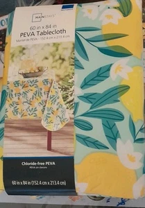 Flower Tablecloth Mainstays 60"X 84" Rectangular PEVA Vinyl Flowers New - Picture 1 of 1