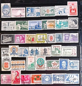 CANADA 1955-1963 COMMEMORATIVE STAMPS MOSTLY COMPLETE SETS USED CAC1 - Picture 1 of 2