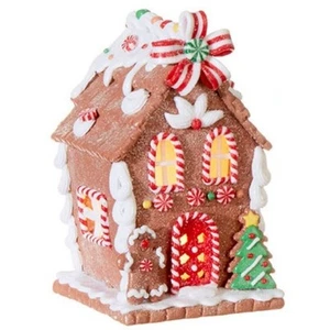 Beleuchtetes Glitzer Lebkuchenhaus mit Lebkuchenmann 5,5 Zoll - Bild 1 von 1
