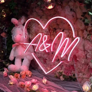 Insegna Matrimonio Neon Iniziali Personalizzate, Luce Neon Matrimonio, Insegna Neon Personalizzata - Foto 1 di 15