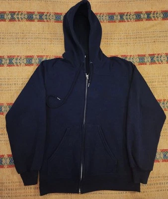 Sudadera con Capucha Wrangler Vintage Unisex S Cremallera S S Azul Marino Sólido Hecha en EE. UU. 70 Defecto Foto 1 de 4