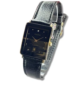Rado Florence 160.3605.2N schwarzes Zifferblatt Datum Quarz Uhr NEUE BATTERIE Japan Brandneu in OVP - Bild 1 von 9