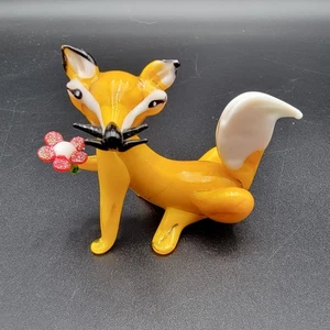 ART GLASS FOX "LEXIE" STATUINA MOLO 1 IMPORTAZIONE MINIATURA - Foto 1 di 8