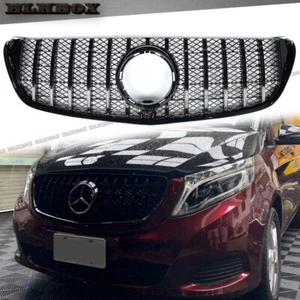 FOR 2016-2019 BZ W447 V-CLASS VAN USE CHROME SILVER GT TYPE GLOSS BLACK GRILLE - Bild 1 von 3