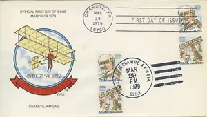 #C93-94a Octave Chanute Collins Hand-Painted SINGLE FDC Gorgeous! - Picture 1 of 1