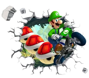 Calcomanía de pared Luigi diseño 3D pegatinas artísticas vinilo dormitorio mural niños guardería 6 - Imagen 1 de 4