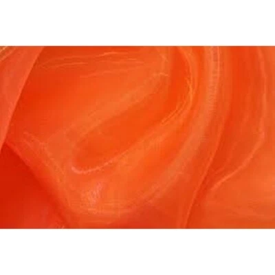 Wholesale 50 METERS ORANGE Plain Organza Voile Fabric 150CM Wedding Venue £1.50 - Image 1 of 2