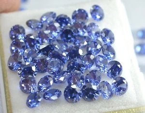 Certified Natural Calibrated Blue Sapphire 5x5 mm Round Gemstone - Picture 1 of 11