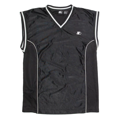 STARTER Mens Jersey Black Sleeveless USA V-Neck Nylon M - Image 1 of 4