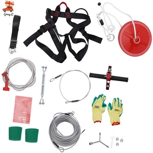 Zip Line Kit Choose Length 48M 160FT heavy duty 5mm Adults Zip Wire up to 330lbs - Picture 1 of 13