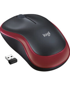 Logitech M185 Wireless Mouse, 2.4GHz with USB Mini Receiver, 12-Month Red 