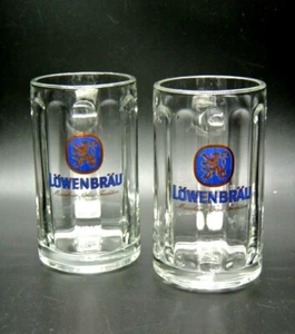 Juego de 2 jarras de vidrio Löwenbräu 0,2 l - jarras de cerveza a medida Múnich Baviera prados Rastal - Imagen 1 de 4