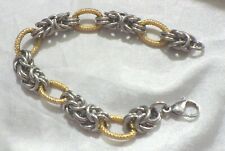 GM STAINLESS STEEL TWO TONE BRACELET 7" MINT CONDITION