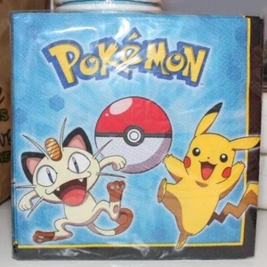 16 2-PLY POKEMON PIKACHU MEOWTH DESIGNWARE LUNCHEON NAPKINS NEW BIRTHDAY PARTY - Picture 1 of 2