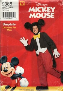 Simplicity 9386 MICKEY MOUSE Jacket, Pants, Gloves, Shoes, Head Sz XS-XL UNCUT - Picture 1 of 5