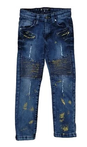 Seven Souls Boys Distressed Paint Splattered Skinny Jeans Size 6 - Picture 1 of 3